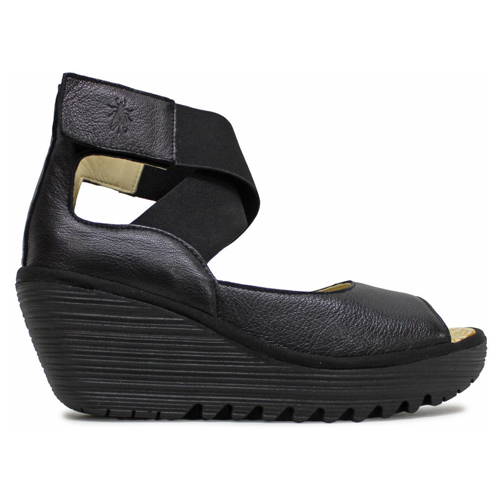 Fly London YEFI473FLY Mousse Leather Womens Sandals#color_black