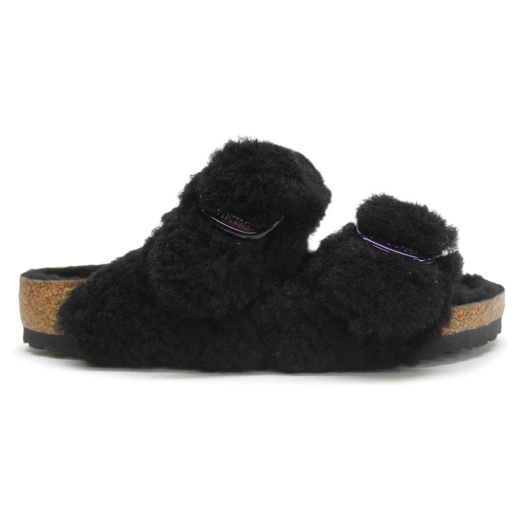 Birkenstock Arizona Big Buckle Fur Unisex Sandals#color_teddy black